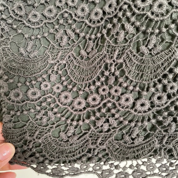 Coldwater Creek Women’s Linen Blend Dark Olive Green Blazer with Lace Trim 14 - Picture 8 of 12